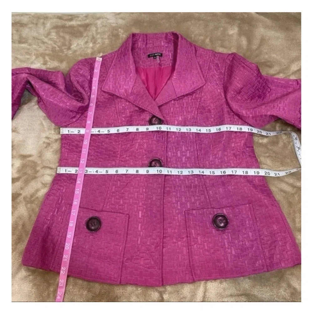 600 West Magenta Textured Button Front‎ Blazer Jacket Size 8 - Picture 5 of 9